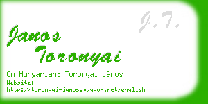 janos toronyai business card